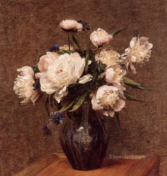 フラワーズ Painting - 牡丹の花束 花画家 アンリ・ファンタン・ラトゥール